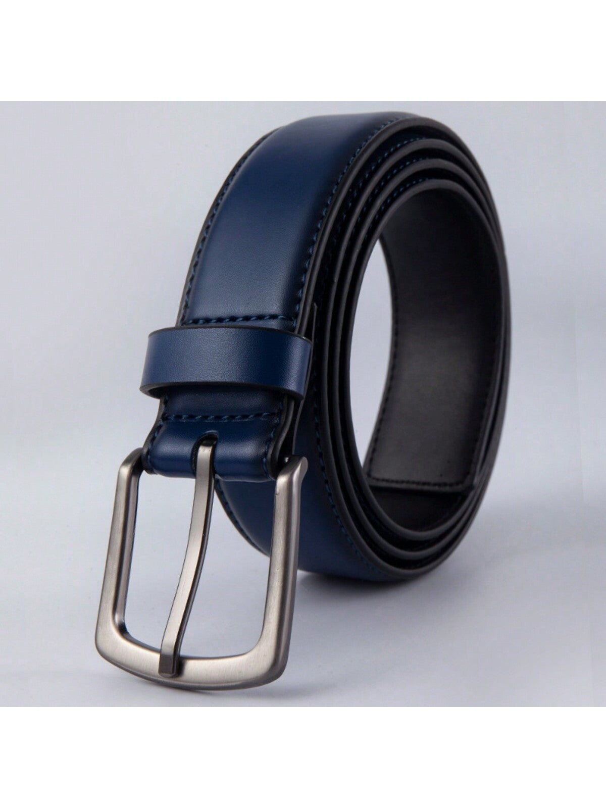 1pc Men's Casual Simple Buckle Business Waist Belt, PU Leather