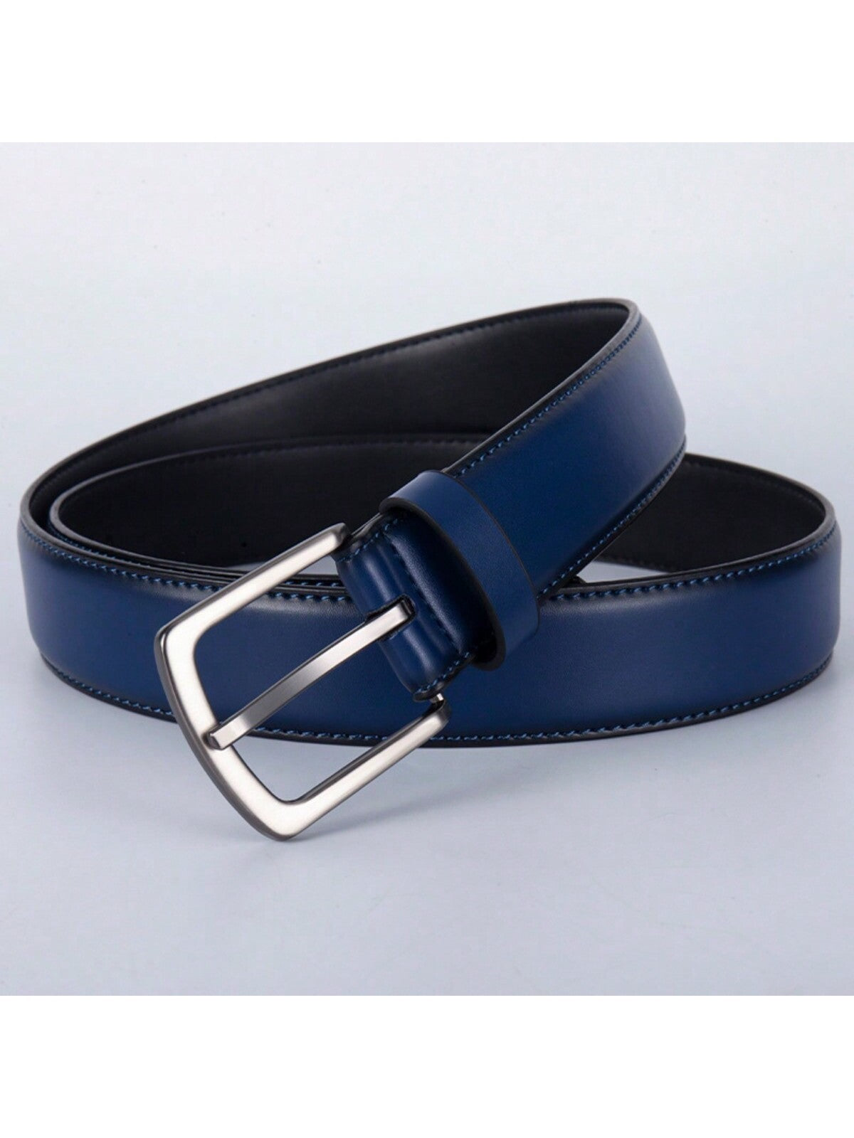 1pc Men's Casual Simple Buckle Business Waist Belt, PU Leather