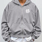 Manfinity Hypemode Men's Casual Letter Printed Zip-Up Hooded Fleece Sweatshirt, Autumn/Winter