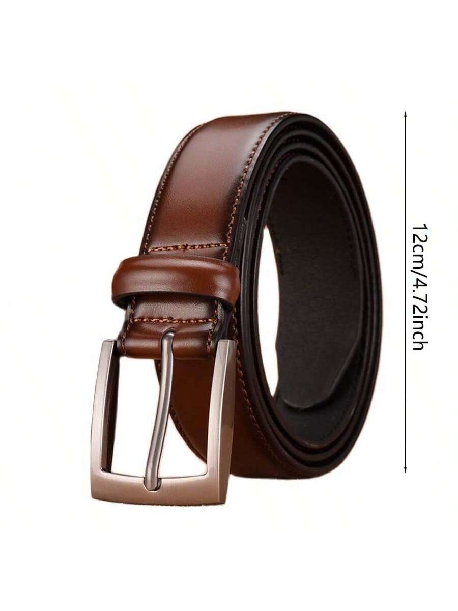 1PC Men's Leather Belt Punched Embossed Cowhide Belt Business Casual Leather Belt Belt For Men