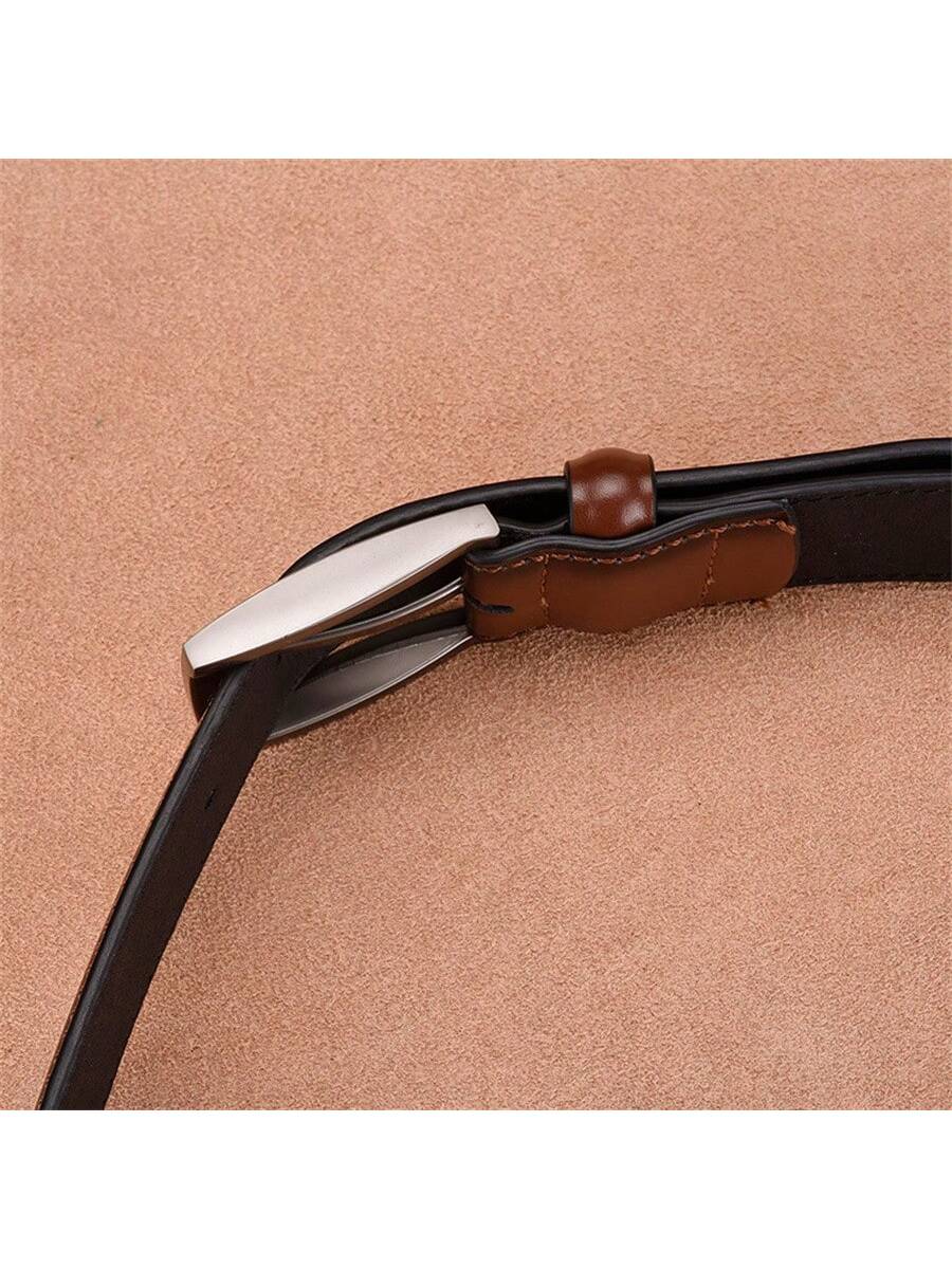 1PC Men's Leather Belt Punched Embossed Cowhide Belt Business Casual Leather Belt Belt For Men