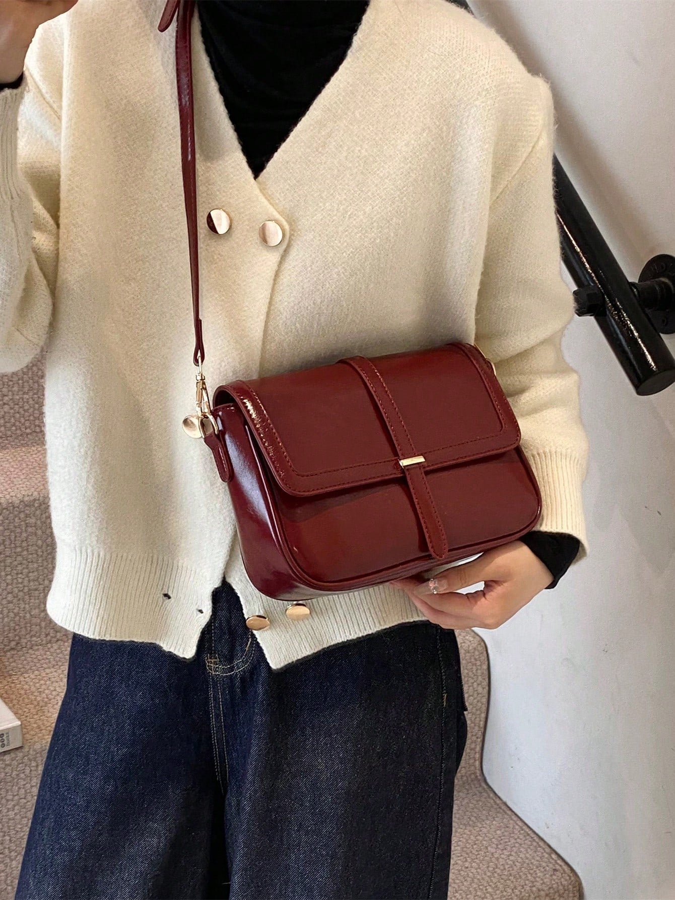 Lightweight,Business Casual Vintage Design Flap Square Bag For Teen Girls Women College Students,Rookies