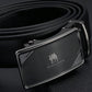 Men's Solid Color Minimalist Auto Buckle Waist Belt, Casual Daily Wear