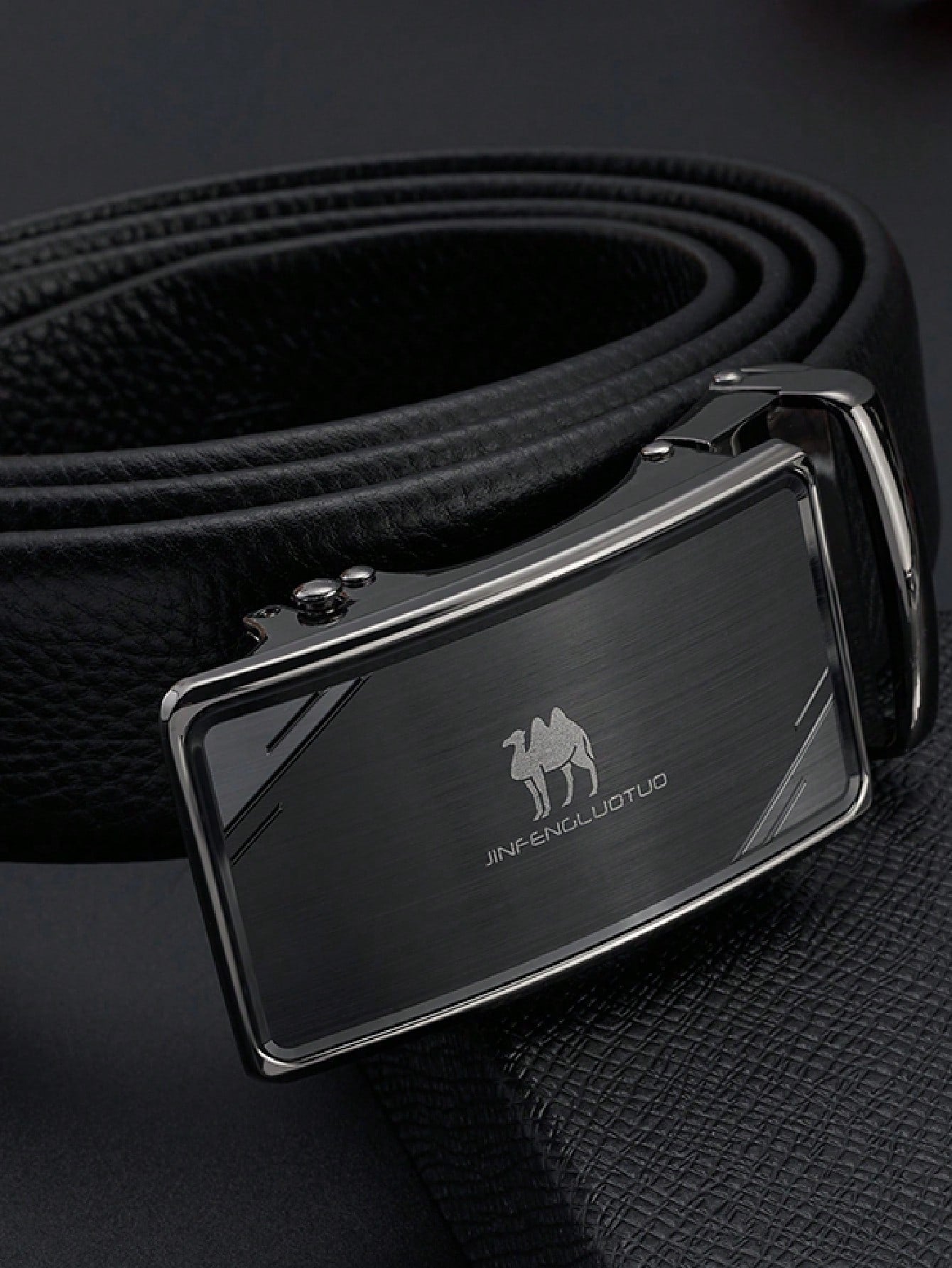 Men's Solid Color Minimalist Auto Buckle Waist Belt, Casual Daily Wear