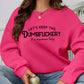 Plus Size Women's Round Neck Letter Print Sweatshirt, Winter