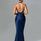 Women's Sleeveless Solid Color Backless Halter Neck Elegant Dress