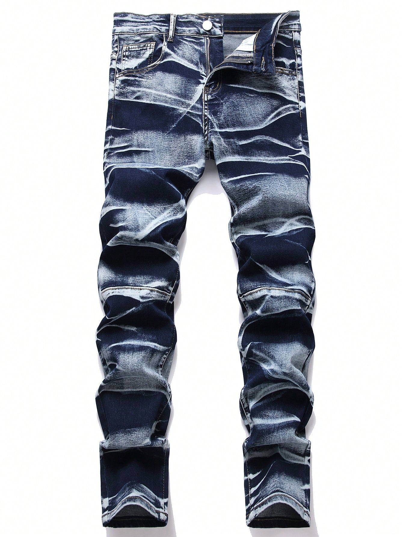 Men's Fashion Tie-Dye Elastic Washed Denim Jeans