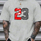 Men's Fashion Number 23 Printed Round Neck Short Sleeve Daily Casual Popular T-Shirt