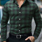 Men's Long Sleeve Brushed Plaid Shirt, Black