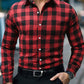 Men's Long Sleeve Brushed Plaid Shirt, Black