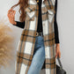 LUNE Plaid Pocket Sleeveless Casual Women Vest Jacket