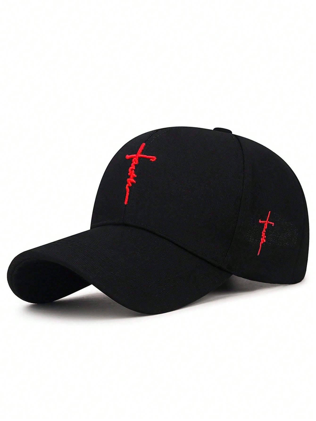 Embroidered Faith Cross Casual Baseball Cap, Adjustable Unisex Youth Hat