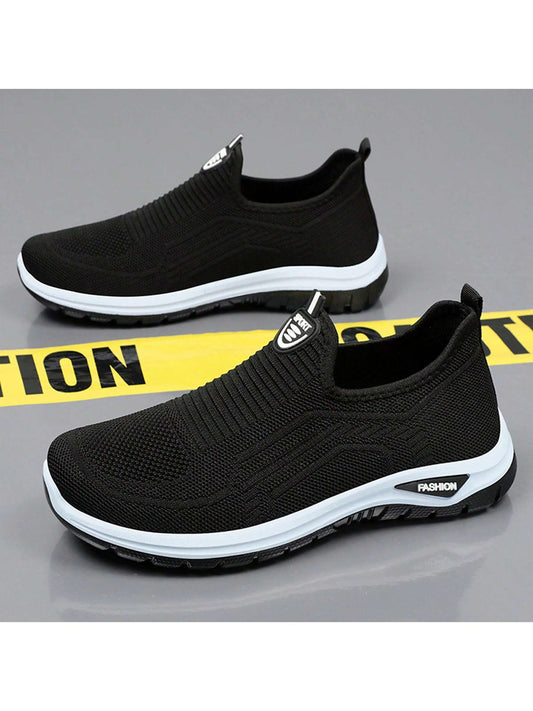 Men's Breathable Lightweight Slip-On Casual Sport Shoes, Easy To Wear For Running, Fitness, Home Wear, Suitable For All Seasons