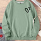 LUNE Plus Size Women Heart Printed Round Neck Long Sleeve Sweatshirt Sports Shirt, For Thanksgiving