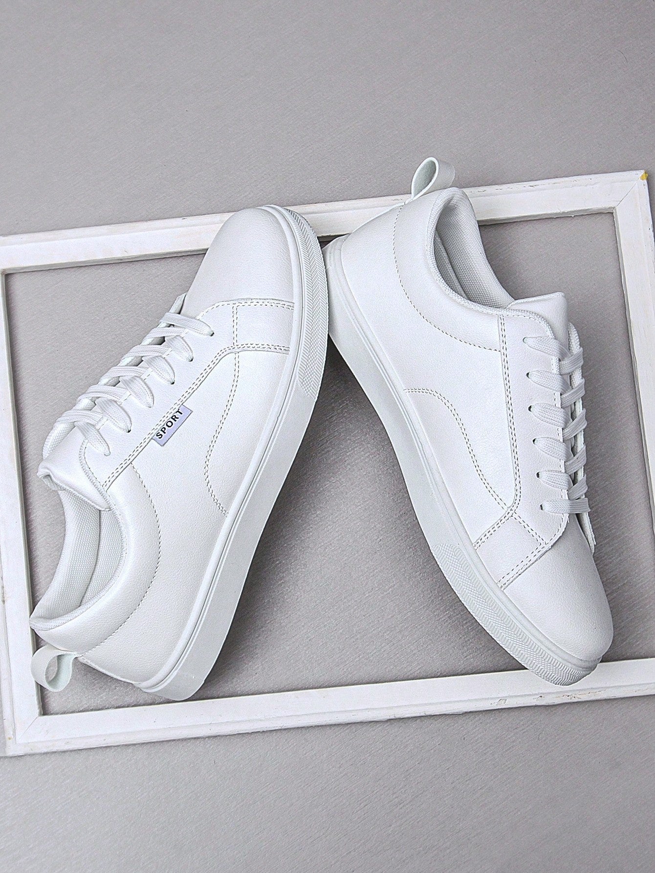 Men's Fashion Casual Minimalist Sport Skate Shoes, Student Athletic Sneakers, Low-Top Breathable White Shoes