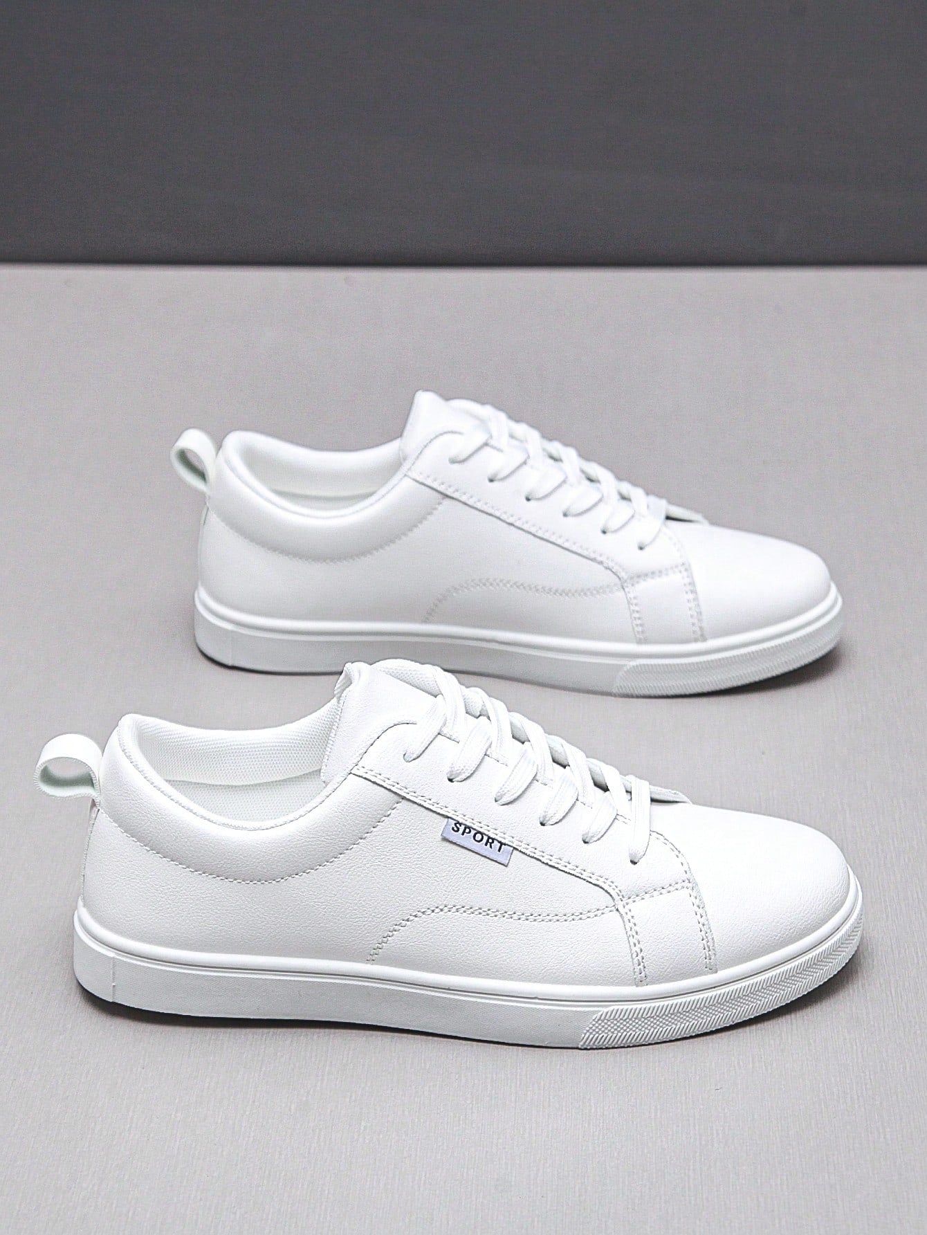 Men's Fashion Casual Minimalist Sport Skate Shoes, Student Athletic Sneakers, Low-Top Breathable White Shoes