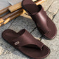 Men's Outdoor Party/Business/Vacation Comfortable Lightweight Non-Slip Slip-On Open-Toe Breathable Solid Color High-End Fashion Casual Flat Sandals