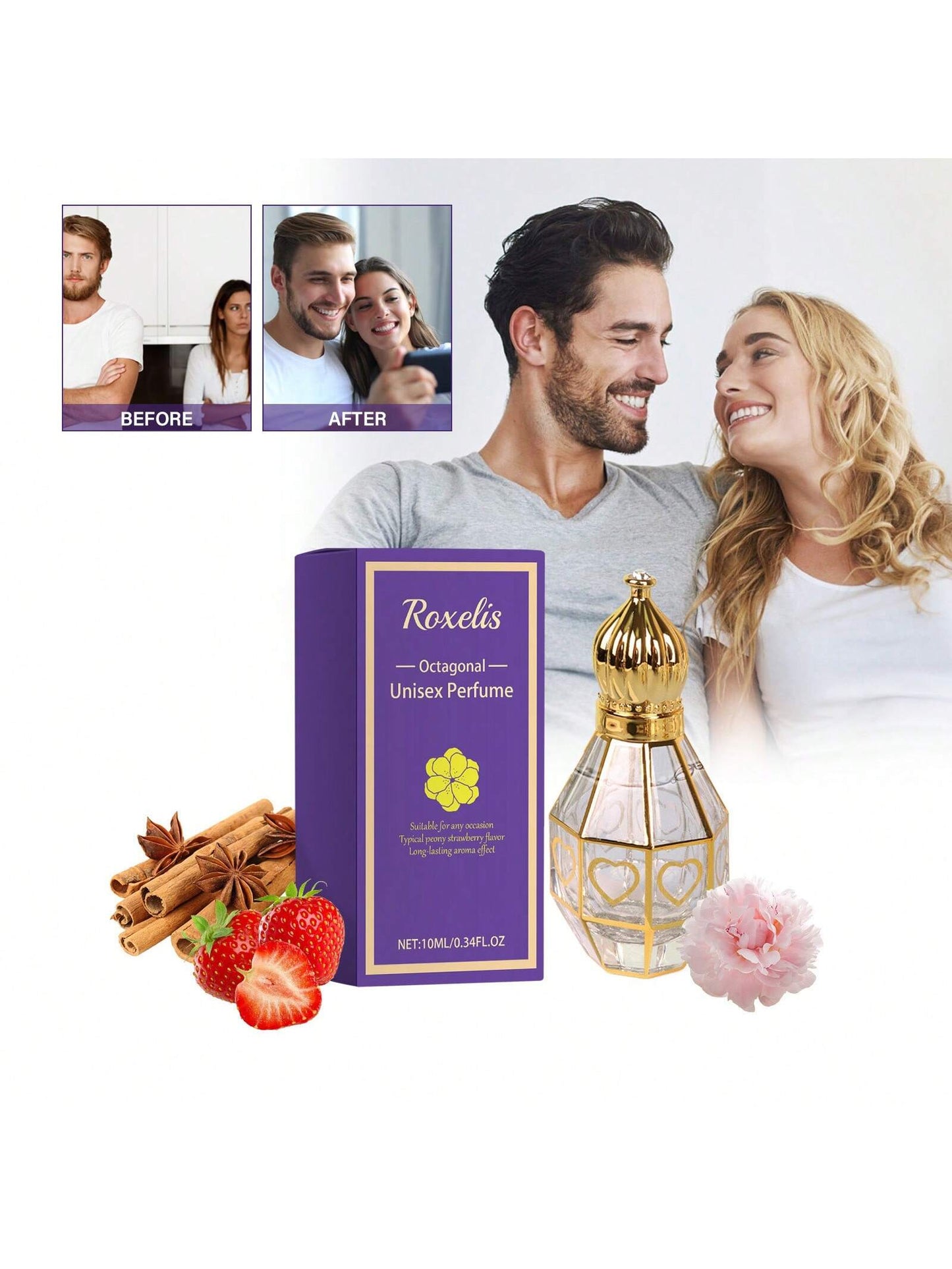 Octagonal Unisex Perfume Natural Fragrance Suitable For Couples Dating For Both Men And Women Lasting Fragrance