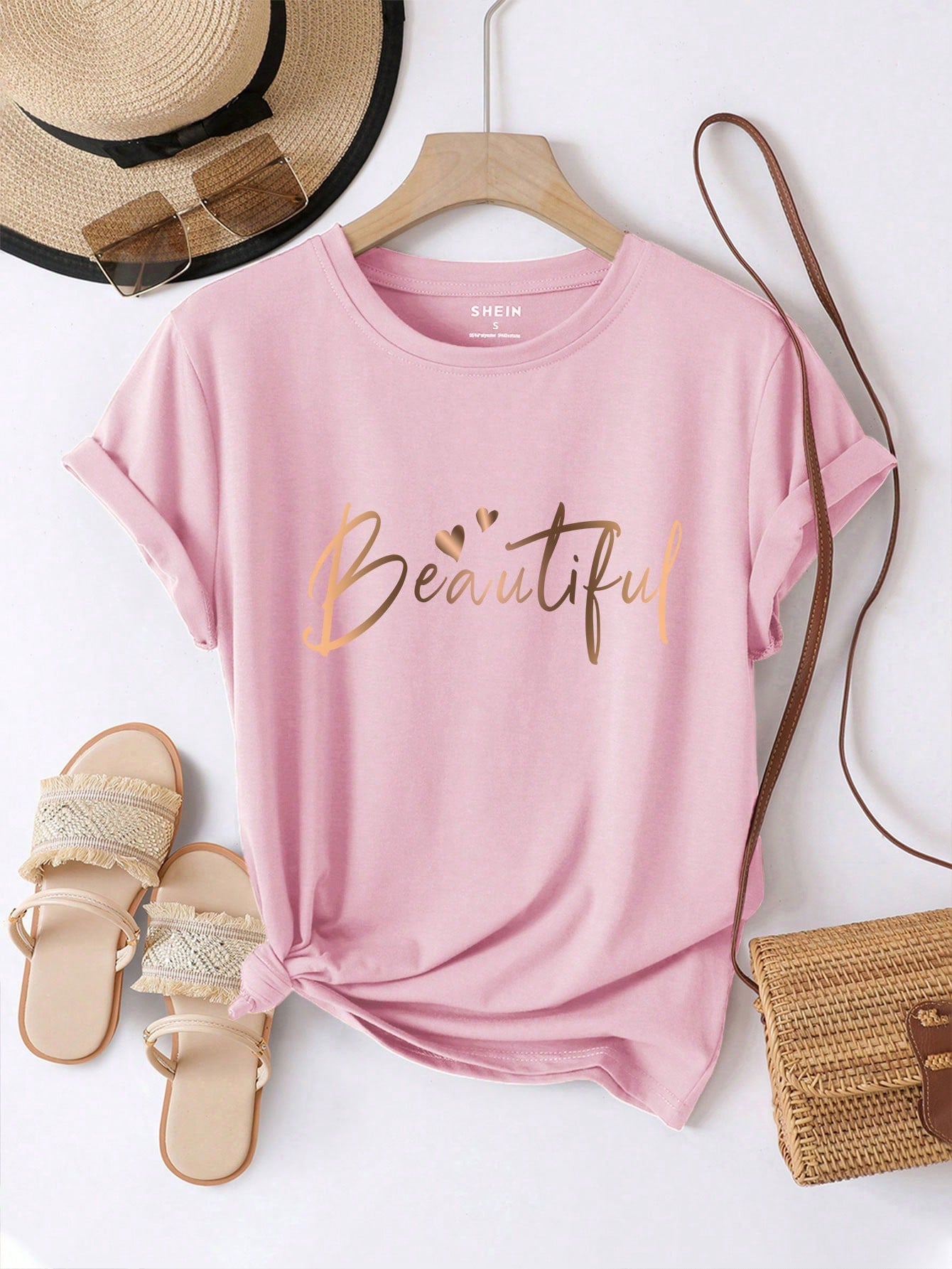 INAWLY EZwear Women's Letter Print Short Sleeve T-Shirt, Graphic Women Tee Graphic Tees Women Tops