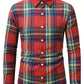 Men's Plaid Long Sleeve Casual Commuter Shirt For Spring