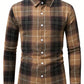 Men's Plaid Long Sleeve Casual Commuter Shirt For Spring