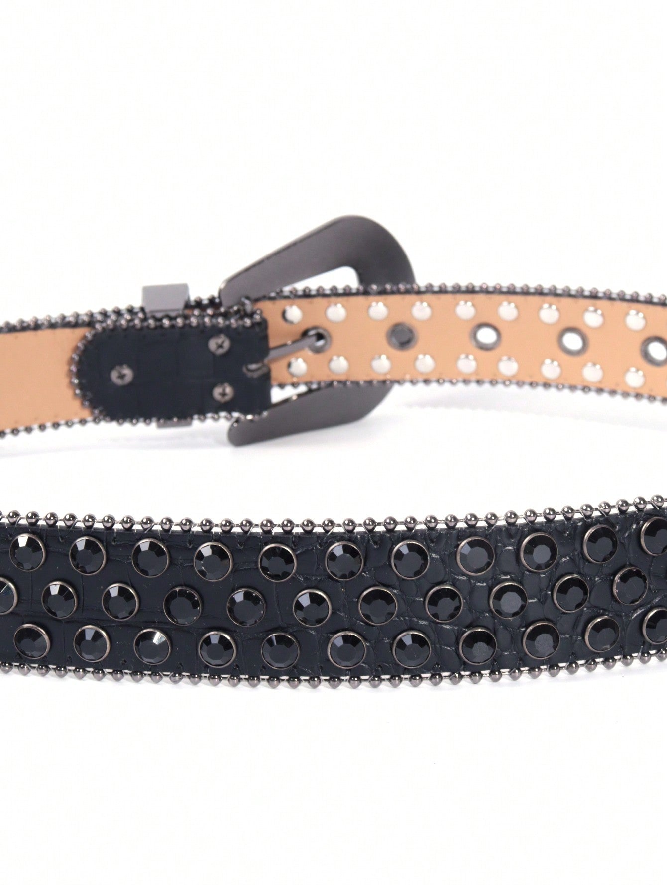 Men Rhinestone Decor Belt Street,School Halloween