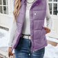 Raffinéa Plain Sleeveless Front Zip Simple Casual Puffer Vest