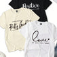 LUNE 3pcs Set Summer Casual English Letter And Heart Print T-Shirts, Short Sleeve Round Neck Graphic Tees Women Tops