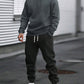 2pcs Men's Basic Solid Color Hooded Sweatshirt And Elastic Waist Drawstring Pants Set, Casual Sportswear Outfit