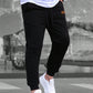 Manfinity Homme Men Patched Detail Drawstring Waist Sweatpants Long Jogging Pants Plain Black Going Out Casual