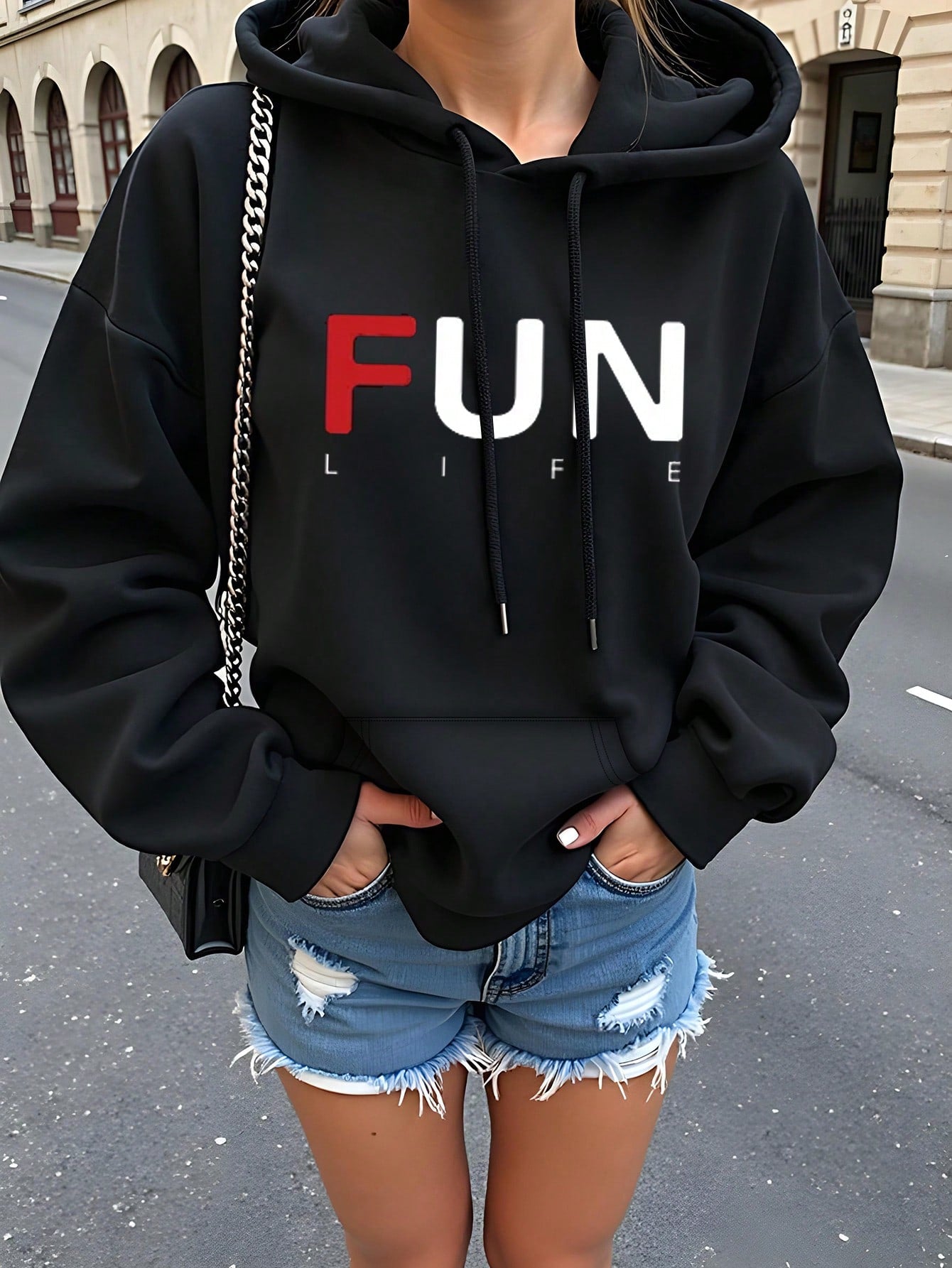 Slayr Colorful English Text Casual Comfy Slim Fit Pullover Hoodie, Suitable For Going Out, Home, Fashionable, Warm Thermal Lined, Autumn/Winter/Spring