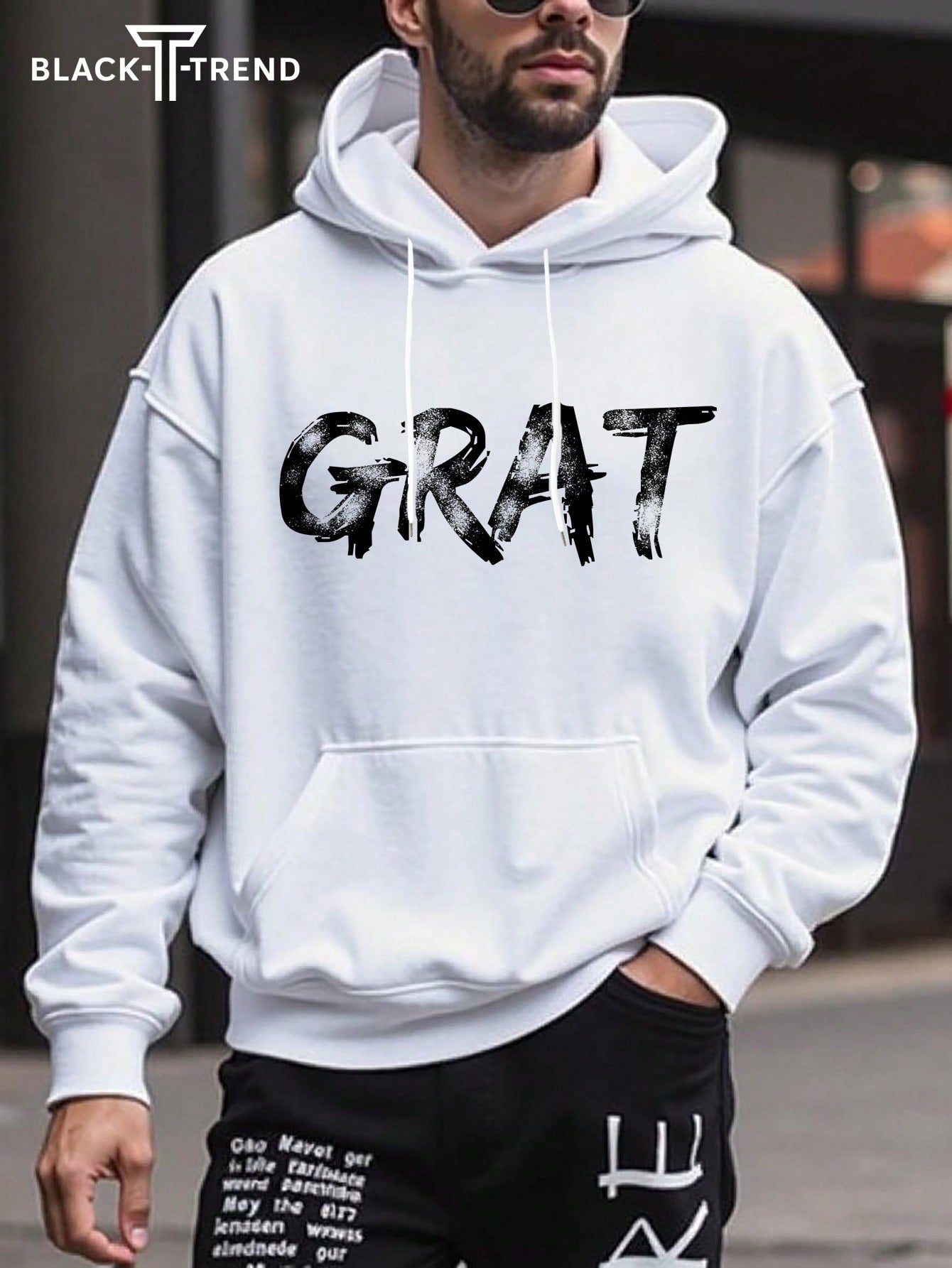 Men's Oversized Hooded Pullover Sweatshirt, Thick Casual Street Fashion Top With Gangster Graphic Print For Autumn/Winter