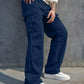 1pc Men's Multi-Pocket Cargo Pants, Casual Loose Straight Leg Trousers, Trendy Streetwear Spring