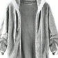 Essnce Plus Size Women Loose Fluffy Zip Up Hoodie Jacket, New Autumn/Winter