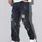 Manfinity Homme Men's Pocket Ripped Straight Leg Casual Versatile Denim Jeans