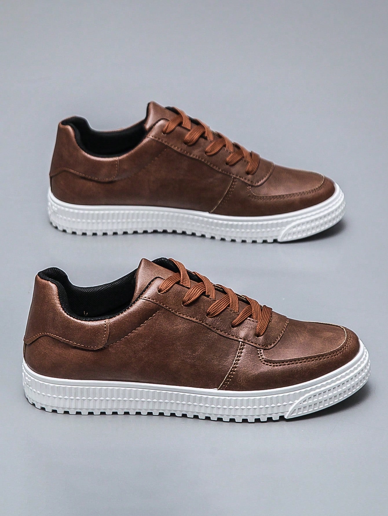 Men Minimalist Lace-Up Front Skate Shoes, Sporty Outdoor Sneakers, Shoes For Men