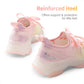 Girls Slip-On Sneakers Kids Lightweight Jelly Sole Walking Shoes With Rhinestones-Shaped Decoration